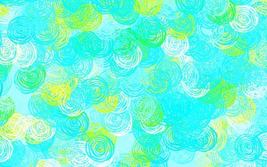 Açık mavi, güllü yeşil vektör karalama şablonu. Karalama tarzında çiçekli renkli bir çizim. Marka kitabınız için yeni şablon.