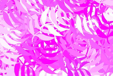 Açık pembe vektör, yapraklı karalama dokusu. Yapraklı karalama tarzında yeni renkli çizimler. İşiniz için yeni tasarım.