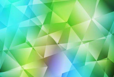 Açık mavi, sarı vektör eğimli üçgen şablonu. Origami tarzında gradyan ile geometrik çizim. Web siteniz için çokgen tasarım.