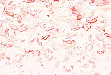 Memphis şekilli açık kırmızı vektör arkaplanı. Soyut tarzda rengarenk gradyan şekilleri olan bir resim. Web siteniz için basit tasarım.