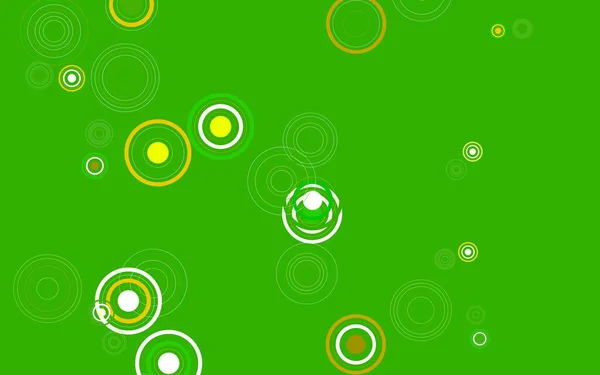 浅绿色 带球体的黄色矢量图案 现代抽象图解与彩色水滴 传单的格式 — 图库矢量图片