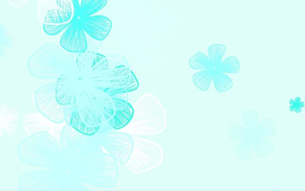 浅绿色的矢量优雅的背景与花朵 用五彩缤纷的抽象涂鸦花说明 全新的设计适合您的业务 — 图库矢量图片