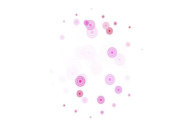 Açık Pembe, noktalı sarı vektör arkaplanı, çizgiler. Soyut tarzda baloncuklu, çizgili dekoratif tasarım. Marka kitabınız için yeni şablon.