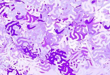 Kaotik şekilli açık mor vektör şablonu. Rastgele şekillerle soyut tarzda dekoratif tasarım. Kartvizitiniz için modern tasarım.