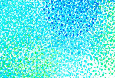 Açık mavi, noktalı yeşil vektör arkaplanı. Renkli su damlaları olan modern soyut çizimler. Güzel web siteleri için desen.