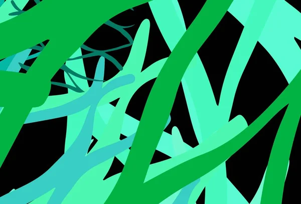 Hellgrüne Vektorvorlage Mit Geschwungenen Linien Brandneue Farbenfrohe Illustration Einfachen Stil — Stockvektor