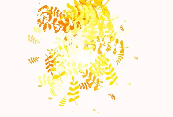 Light Orange Vektor Abstrakter Hintergrund Mit Blättern Blätter Auf Verschwommenem — Stockvektor