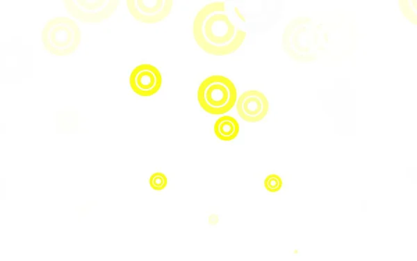 Світло Жовте Векторне Компонування Формами Кола Абстрактна Ілюстрація Кольоровими Бульбашками — стоковий вектор