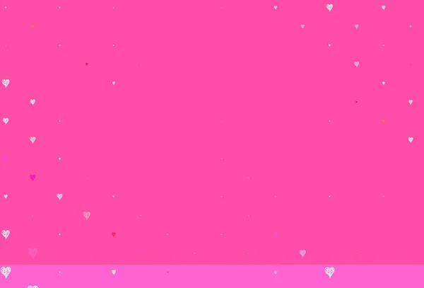 Светло Фиолетовый Розовый Векторный Фон Сердечками Shining Декоративный Дизайн Сердечками — стоковый вектор