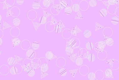 Açık pembe, kristalli mavi vektör şablonu, daireler. Noktalı, soyut şekilli dekoratif tasarım. Reklamlarınız için akıllı tasarım.