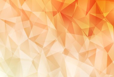 Light Orange vektör üçgeni mozaik arkaplan. Soyut ve üçgenli renkli çizimler. Cep telefonunun arka planının şablonu.