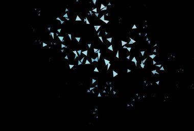 Çokgen biçimli koyu mavi vektör arkaplan. Soyut üçgenli dekoratif tasarım. İniş sayfası için modern şablon.