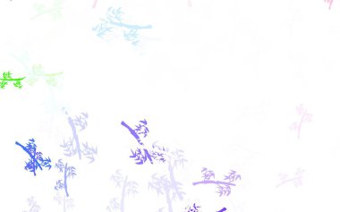 Açık Çokrenkli vektör soyut tasarımı dallarla. Yapraklar ve dallarla karalama tarzında renkli çizimler. İşiniz için en iyi tasarım..