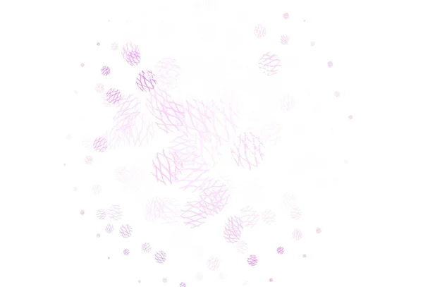 Light Purple Pink Vector Pattern Spheres Lines Decorative Design Abstract — Stock Vector