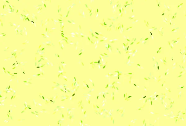 Ljusgrön Gul Vektor Klotter Bakgrund Med Blad Färgglad Illustration Klotter — Stock vektor