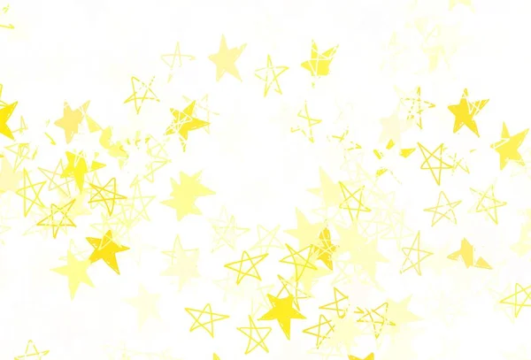 Светло Желтый Векторный Узор Звездами Размытый Декоративный Дизайн Простом Стиле — стоковый вектор