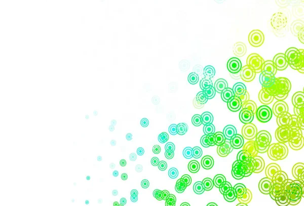 Lichtblauwe Groene Vectorachtergrond Met Cirkels Rondingen Glitter Abstracte Illustratie Met — Stockvector