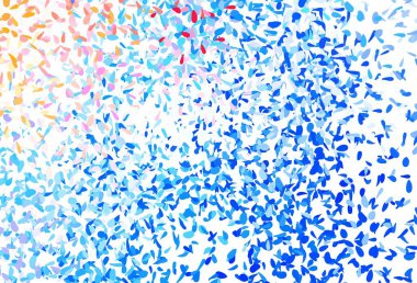 Açık mavi, kırmızı vektör yapraklı doğal sanat eseri. Karalama tarzında yaprakları olan belirsiz bir çizim. İş tasarımınız için yepyeni bir tarz.