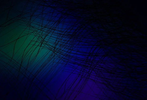 Bleu Foncé Texture Vectorielle Verte Avec Des Lignes Courbées Illustration — Image vectorielle