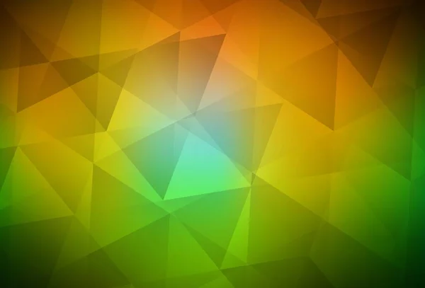 Vert Foncé Motif Triangles Gradient Vectoriel Jaune Illustration Abstraite Moderne — Image vectorielle