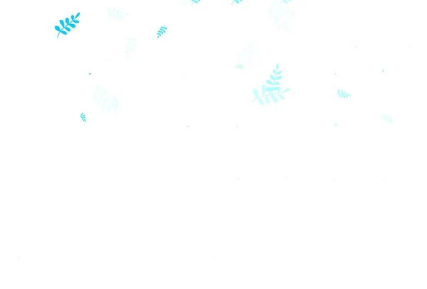 Modèle Élégant Vecteur Bleu Clair Avec Des Feuilles Doodle Illustration — Image vectorielle