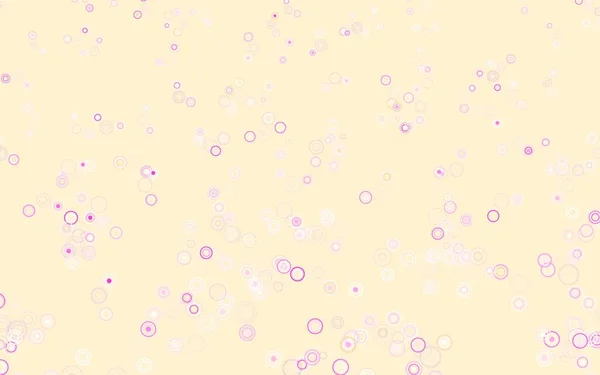 Light Pink Yellow Vector Pattern Spheres Glitter Abstract Illustration Blurred — Stock Vector