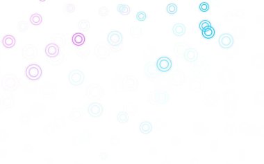 Açık Mor, daire şekilli pembe vektör düzeni. Parlak renkli soyut çemberlerin olduğu bir resim. Duvar kağıtlarının dokusu için desen.