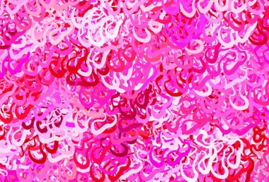 Açık Mor, eğri çizgileri olan pembe vektör arkaplan. Basit bir şekilde yepyeni renkli bir tasvir. İşiniz için yepyeni bir tasarım..