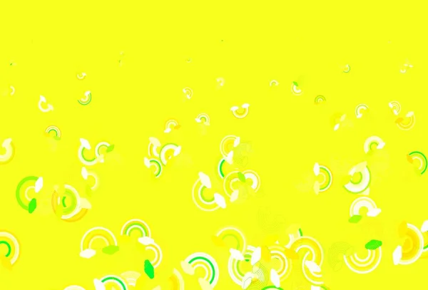 Verde Claro Patrón Vectorial Amarillo Con Elementos Arco Iris Ilustración — Vector de stock