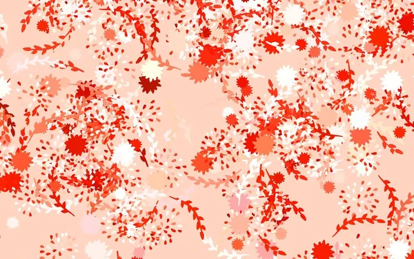 Ljusröd Vektor Klotter Layout Med Blommor Rosor Elegant Ljus Illustration — Stock vektor