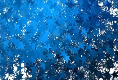 Küçük ve büyük yıldızlı koyu mavi vektör arkaplan. Bulanık dekoratif dizayn yıldızlı basit bir stilde. İş ilanınız için akıllı tasarım.