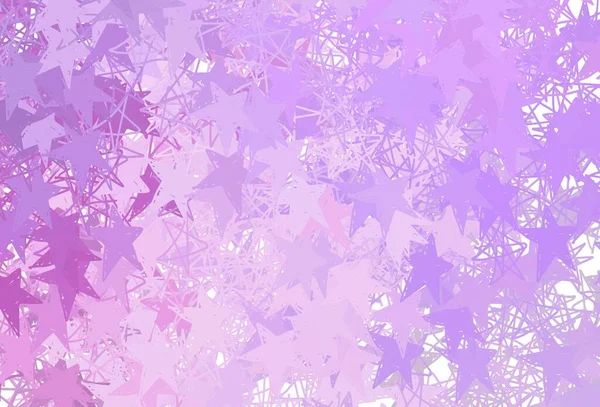 Patrón Vector Púrpura Claro Con Estrellas Navidad Ilustración Abstracta Brillante — Vector de stock