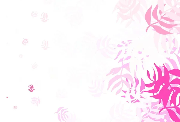 Светло Розовый Вектор Естественной Живописи Листьями Красочная Абстрактная Иллюстрация Листьями — стоковый вектор