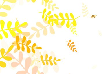 Açık Turuncu Vektör yapraklı arkaplan. Hint tarzı yapraklı bulanık dekoratif tasarım. Web siteleri ve pankartlar için desenli desen.