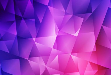 Açık Mor, pembe vektör üçgen mozaik arka plan. Üçgenli parlak renkli çizimler. İşiniz için en iyi üçgen tasarım.