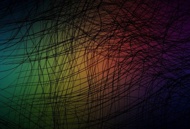 Koyu yeşil, eğri çizgileri olan kırmızı vektör arkaplanı. Basit çizgilerle renkli gradyan çizimi. Fikirlerin için bir örnek..