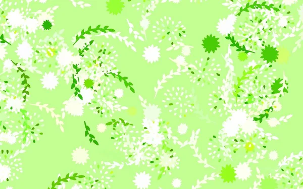 Light Green Yellow Vector Elegant Background Flowers Roses Decorative Design — Stock Vector