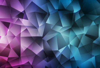 Açık mavi, kırmızı vektör soyut mozaik desen. Zarif üçgenleri olan soyut çizimler. Web siteniz için çokgen tasarım.