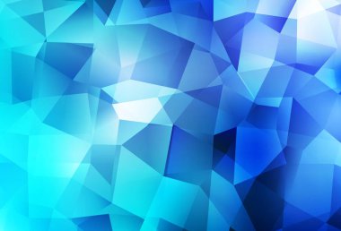 Hafif BLUE vektör düşük poli düzeni. Üçgenli parlak renkli çizimler. Bir markanın arkaplanı için desen.