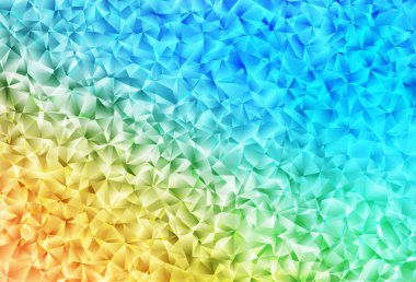 Açık mavi, sarı vektör çokgen desen. Üçgenli renkli soyut çizimler. Arkaplanlarınız için desenli desen.