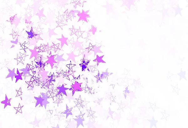 クリスマスの星とライトパープルベクトルパターン 星と輝く色のイラスト 宇宙背景用テンプレート — ストックベクタ