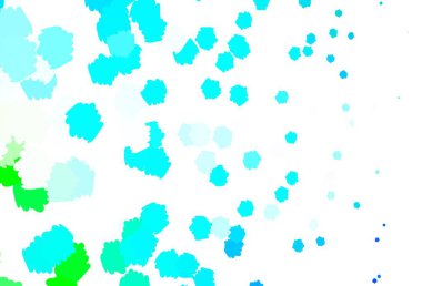 Açık mavi, soyut şekilli yeşil vektör dokusu. Soyut tarzda rengarenk gradyan şekilleri olan bir resim. İşiniz için en iyi akıllı tasarım.