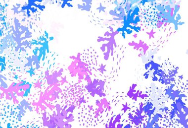 Açık mavi, soyut şekilli kırmızı vektör dokusu. Rastgele şekillerle soyut tarzda dekoratif tasarım. Kartvizitiniz için modern tasarım.