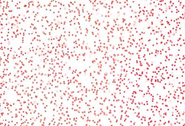 Küçük ve büyük yıldızlı açık kırmızı vektör arka planı. Bulanık arkaplanda gradyanı olan yıldızlar. Astroloji web siteleri için desen.