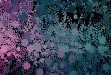 Koyu mavi, kaotik şekilli kırmızı vektör şablonu. Renkli rastgele şekillerle modern soyut illüstrasyon. Bir cep telefonu için arka plan.