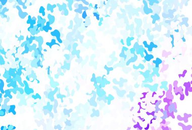 Açık pembe, rastgele şekilli mavi vektör deseni. Rastgele şekillerle soyut tarzda dekoratif tasarım. İşiniz için en iyi akıllı tasarım.