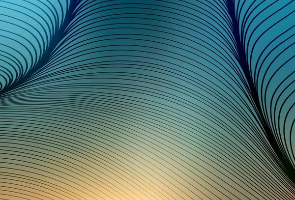 Azzurro Sfondo Vettoriale Giallo Con Linee Curve Illustrazione Astratta Colorata — Vettoriale Stock