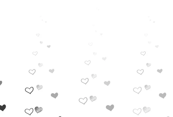 Светло Серый Векторный Фон Сияющими Сердцами Иллюстрация Изображением Градиентных Сердец — стоковый вектор