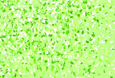 Açık yeşil vektör yapraklı zarif desen. Karalama tarzında yaprakları olan belirsiz bir çizim. İşiniz için yepyeni bir tasarım..