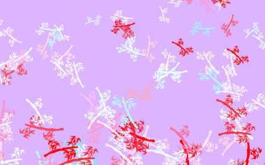 Açık mavi, dallı kırmızı vektör şablonu. Beyaz arka planda gradyanı olan yapraklar ve dallar. İşiniz için yeni tasarım.